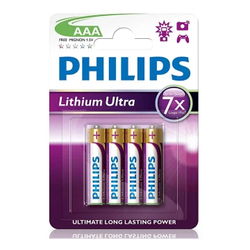 Philips FR03LB4A/10 - 4 pz Batteria al litio AAA LITHIUM ULTRA 1,5V 800mAh