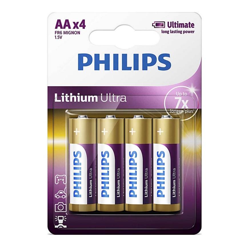 Philips FR6LB4A/10 - 4 pz Batteria al litio AA LITHIUM ULTRA 1,5V 2400mAh