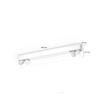 Philips - LED RGBW Faretto dimmerabile Hue CENTRIS 4xGU10/4,2W/230V + LED/11W 2000-6500K