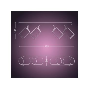 Philips - LED RGBW Faretto dimmerabile Hue FUGATO 4xGU10/4,2W/230V 2000-6500K nero