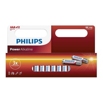 Philips LR03P12W/10 - 12 pz Batteria alcalina AAA POWER ALKALINE 1,5V 1150mAh