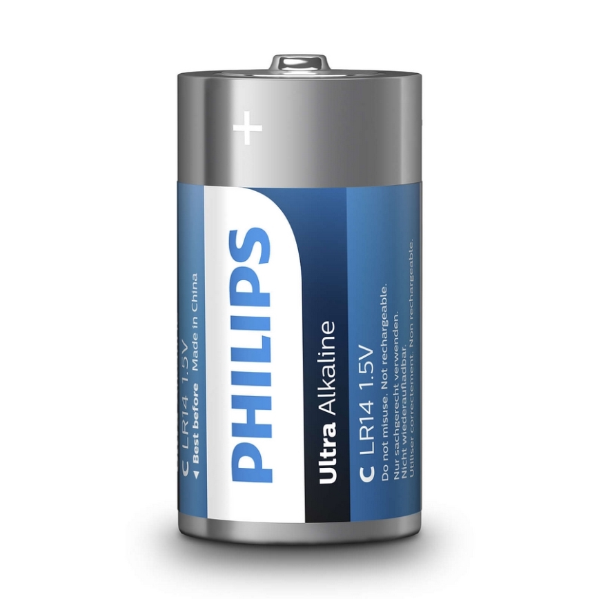 Philips LR14E2B/10 - 2 pz Batteria alcalina C ULTRA ALKALINE 1,5V 7500mAh