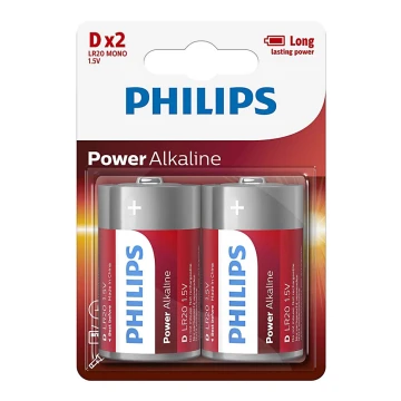 Philips LR20P2B/10 - 2 Batteria alcalina D POWER ALKALINE 1,5V 14500mAh