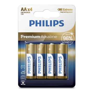 Philips LR6M4B/10 - 4 pz Batteria alcalina AA PREMIUM ALKALINE 1,5V 3200mAh