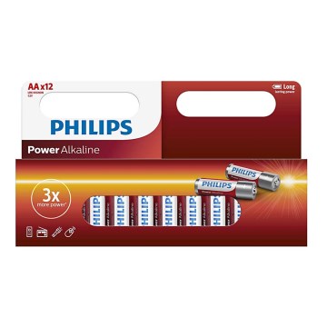 Philips LR6P12W/10 - 12 pz Batteria alcalina AA POWER ALKALINE 1,5V 2600mAh