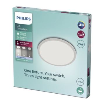 Philips - Plafoniera LED da bagno dimmerabile SCENE SWITCH LED/15W/230V IP44 4000K