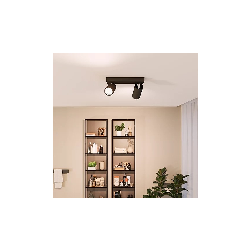 Philips - Luce Spot da bagno IDRIS 2xGU10/5W/230V IP44 nero