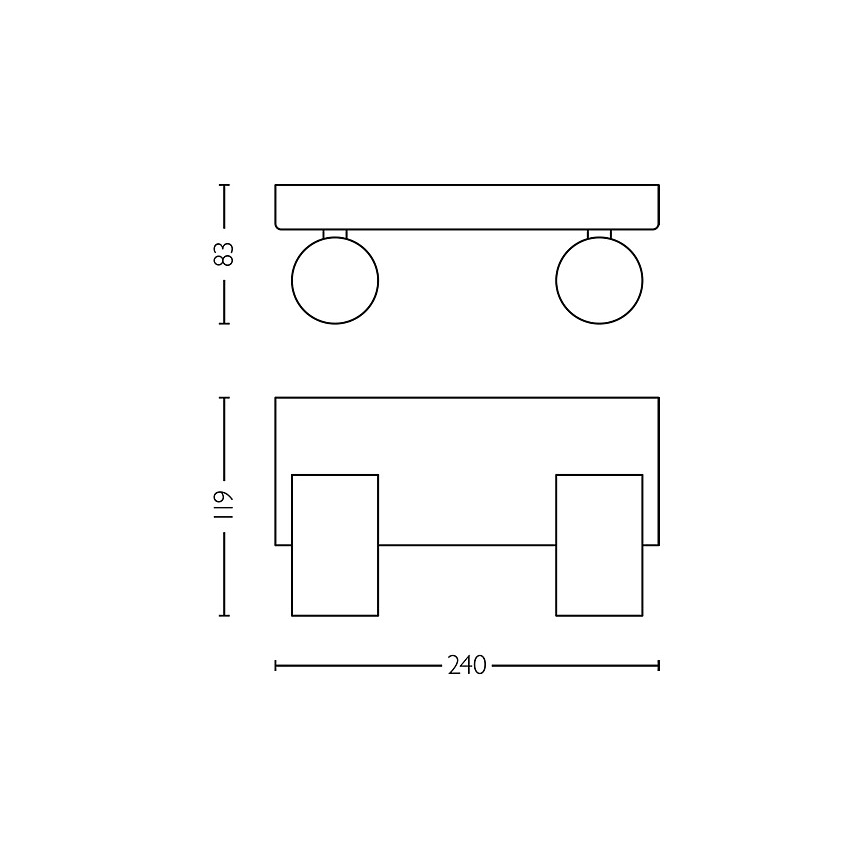 Philips - Luce Spot da bagno IDRIS 2xGU10/5W/230V IP44 nero