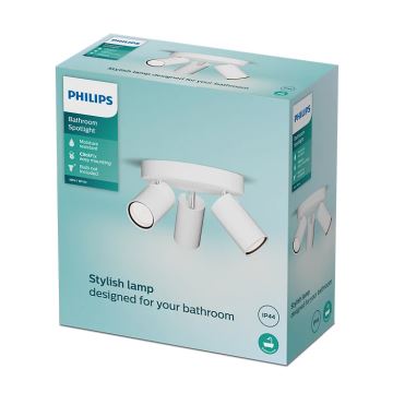 Philips - Luce Spot da bagno IDRIS 3xGU10/5W/230V IP44 bianco