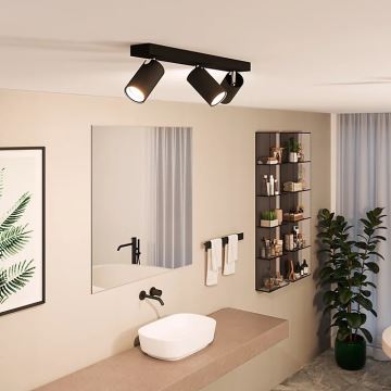 Philips - Luce Spot da bagno IDRIS 3xGU10/5W/230V IP44 nero