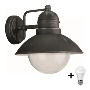 Philips Massive - Applique a LED da esterno con lampadina con sensore crepuscolare DAMASCUS 1xE27/9W/230V IP44