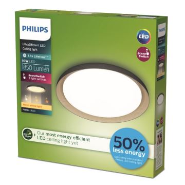 Philips - Plafoniera LED dimmerabile PEBBLO SCENE SWITCH LED/10W/230V 2700K nero