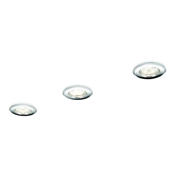 Philips - SET 3x Lampada da incasso 1xGU10/50W/230V cromo