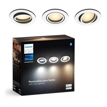 Philips - SET 3x Lampada da incasso LED dimmerabile Hue MILLISKIN 1xGU10/4,2W/230 2200-6500K