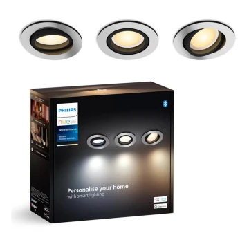 Philips - SET 3x Lampada da incasso LED dimmerabile Hue MILLISKIN 1xGU10/4,2W/230 2200-6500K