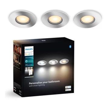 Philips - SET 3x Luce da incasso LED da bagno dimmerabile Hue ADORE BATHROOM 1xGU10/4,2W/230V 2200-6500K IP44