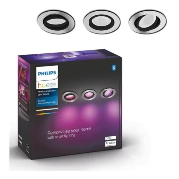 Philips - SET 3x Luce LED RGB Incasso dimmerabile Hue CENTURA 1xGU10/5,7W/230V 2000-6500K
