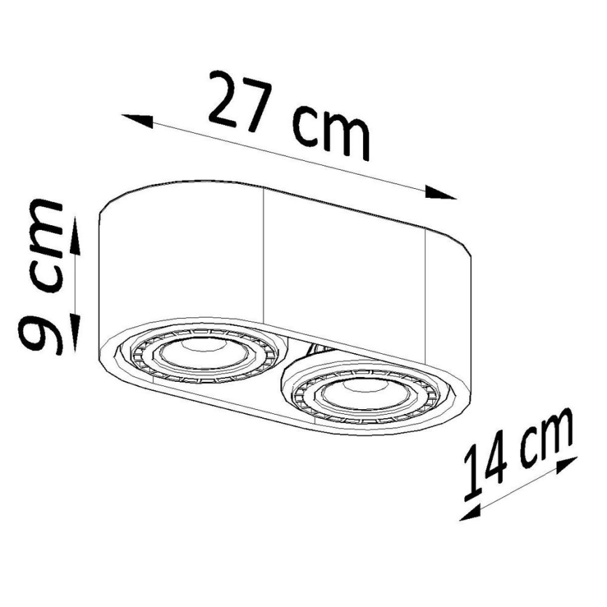 Plafoniera BASIC AR111 2xGU10/40W/230V concrete