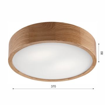 Plafoniera da bagno OAK 3xE27/15W/230V quercia ø 37 cm IP54 - FSC certificato