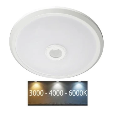 Plafoniera LED con sensore SAMSUNG CHIP LED/12W/230V 3000/4000/6000K diametro 29 cm bianco