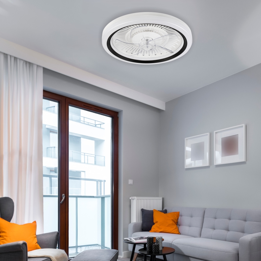 LED Plafoniera dimmerabile con ventilatore GEMMA LED/37W/230V bianco + telecomando