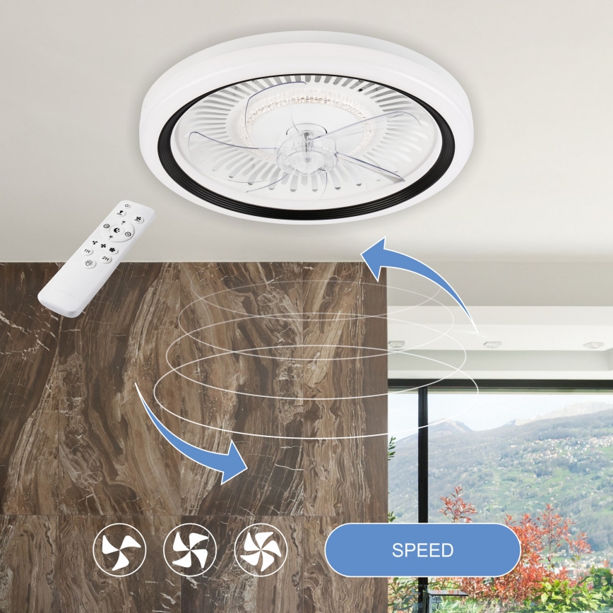 LED Plafoniera dimmerabile con ventilatore GEMMA LED/37W/230V bianco + telecomando