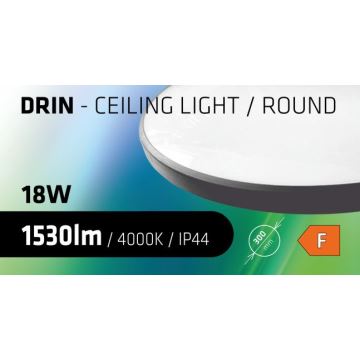 Plafoniera LED da bagno CIRCLE LED/18W/230V 4000K diametro 30 cm IP44 nero