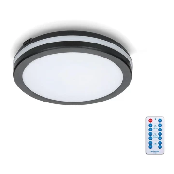 Plafoniera LED da bagno con sensore LED/12W/230V 3000/4000/6500K IP65 diametro 20 cm nero + telecomando
