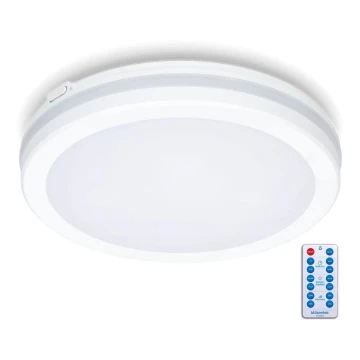 Plafoniera LED da bagno con sensore LED/18W/230V 3000/4000/6500K IP65 diametro 30 cm bianco + telecomando