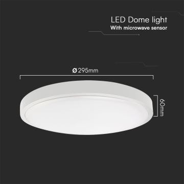 Plafoniera LED da bagno con sensore LED/18W/230V IP44 3000K diametro 29 cm bianco + telecomando