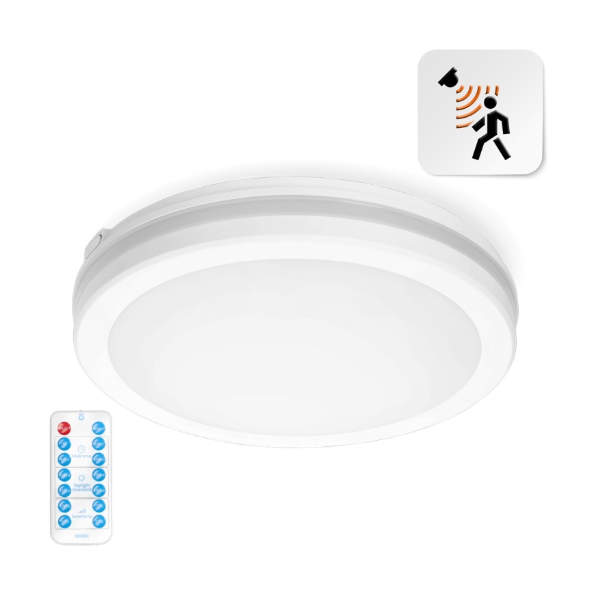 Plafoniera LED da bagno con sensore LED/24W/230V 3000/4000/6500K IP65 diametro 30 cm bianco + telecomando