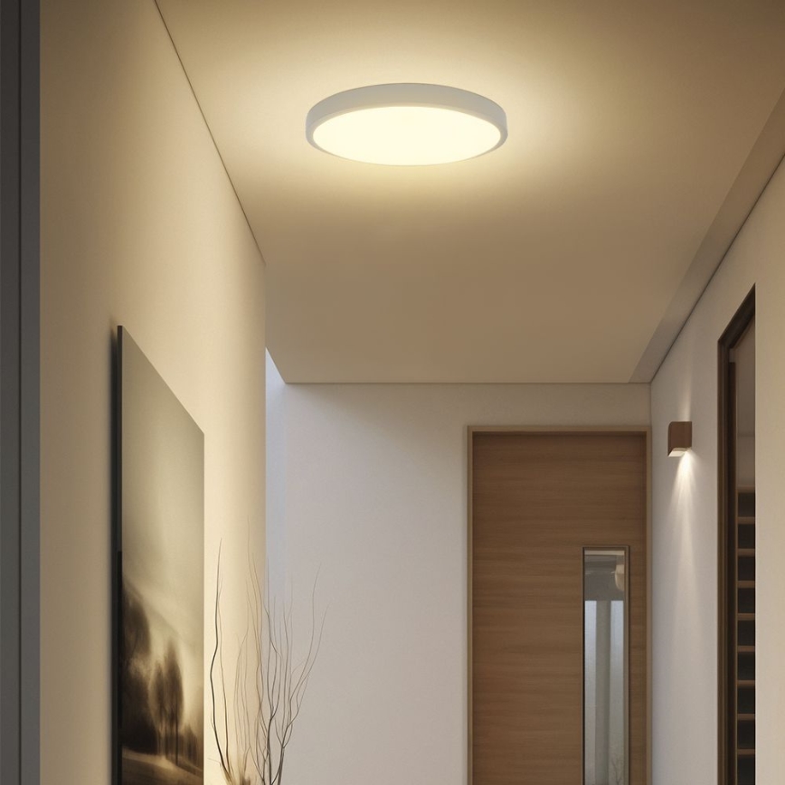 Plafoniera LED da bagno con sensore LED/36W/230V IP44 4000K diametro 42 cm bianco + telecomando