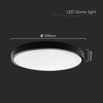 Plafoniera LED da bagno SAMSUNG CHIP LED/24W/230V IP44 6500K diametro 29 cm nero