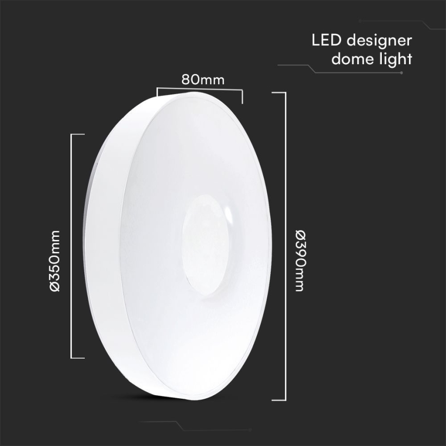 Plafoniera LED dimmerabile LED/40W/230V 3000-6500K 39 cm bianco + telecomando