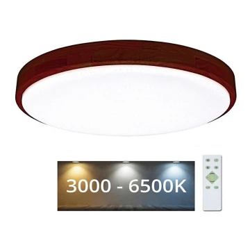 Plafoniera LED dimmerabile LENA LED/24W/230V 3000-6500K quercia + telecomando