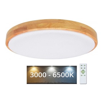 Plafoniera LED dimmerabile LENA LED/60W/230V 3000-6500K quercia + telecomando