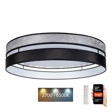 Plafoniera LED dimmerabile LIMA LED/36W/230V 2700-6500K Wi-Fi Tuya + telecomando nero/argento