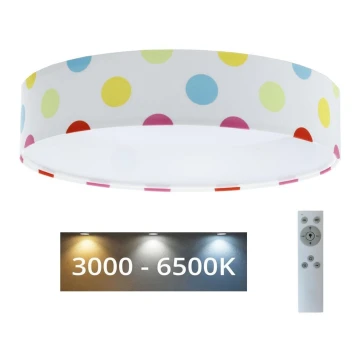 Plafoniera LED dimmerabile SMART GALAXY KIDS LED/24W/230V 3000-6500K punti colorati + telecomando