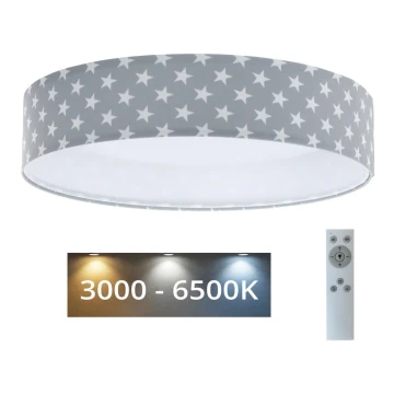 Plafoniera LED dimmerabile SMART GALAXY KIDS LED/24W/230V 3000-6500K stelle grigio/bianco + telecomando
