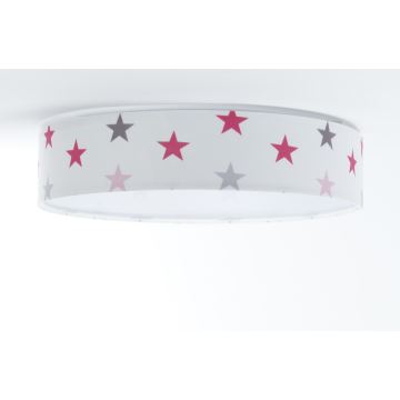 Plafoniera LED GALAXY KIDS LED/24W/230V stelle bianco/rosa/grigio