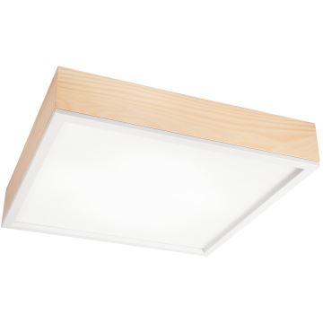 Plafoniera NATURAL SQUARE 4xE27/15W/230V 48x48 cm pino/bianco