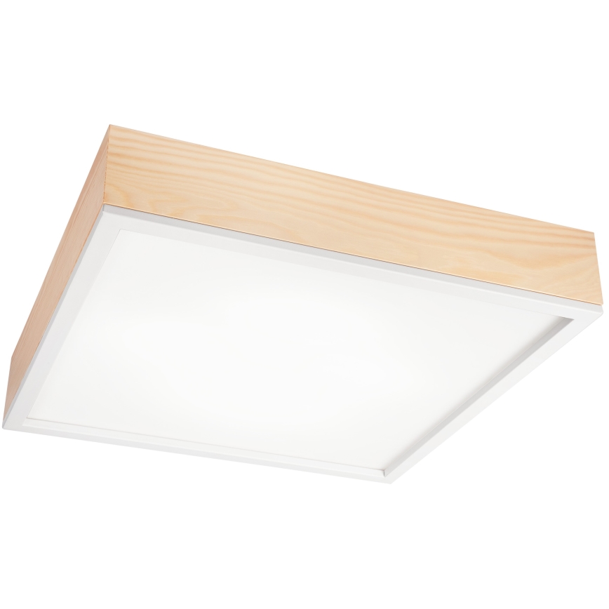 Plafoniera NATURAL SQUARE 4xE27/15W/230V 48x48 cm pino/bianco