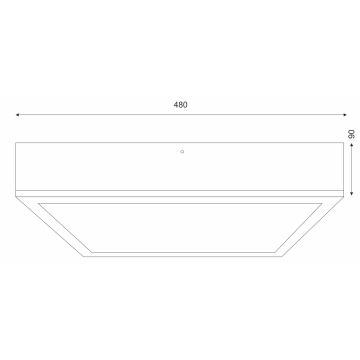 Plafoniera OAK SQUARE 4xE27/15W/230V 48x48 cm quercia/nero