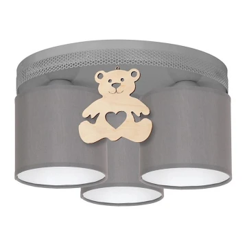 Plafoniera per bambini BEAR 3xE27/60W/230V