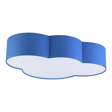 Plafoniera per bambini CLOUD 4xE27/15W/230V blu