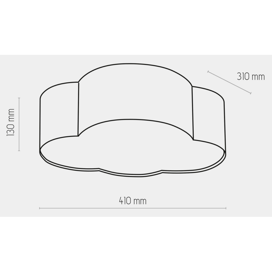 Plafoniera per bambini CLOUD MINI 2xE27/15W/230V grigio