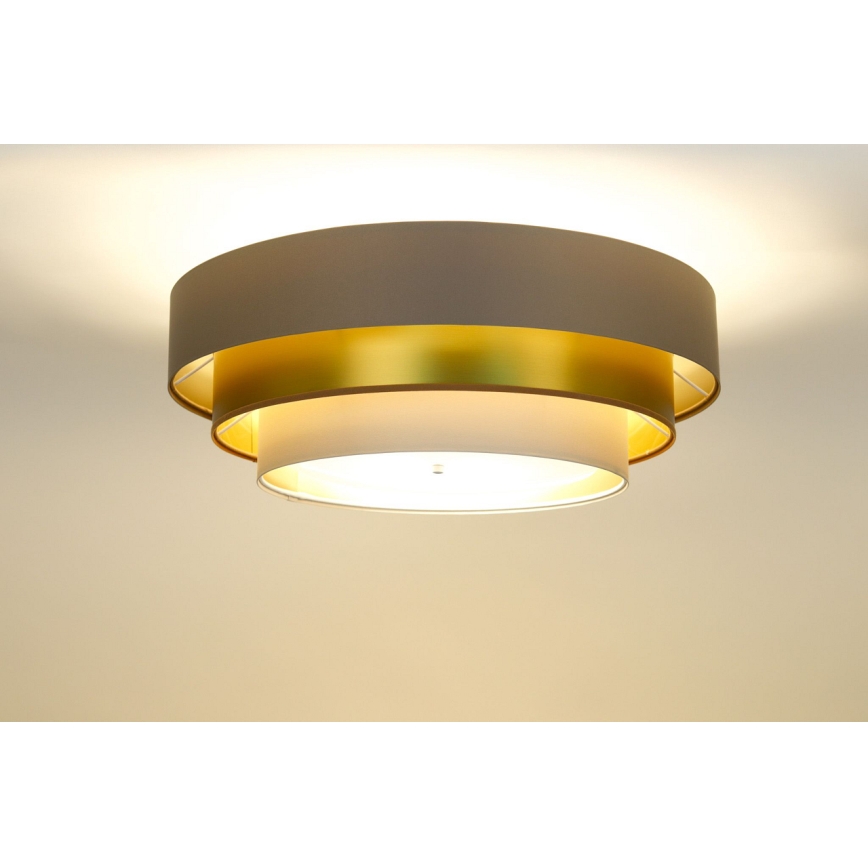 Plafoniera  TRINITI 2xE27/60W/230V marrone/oro/beige