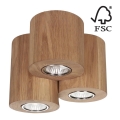 Plafoniera WOODDREAM 3xGU10/6W/230V - certificato FSC