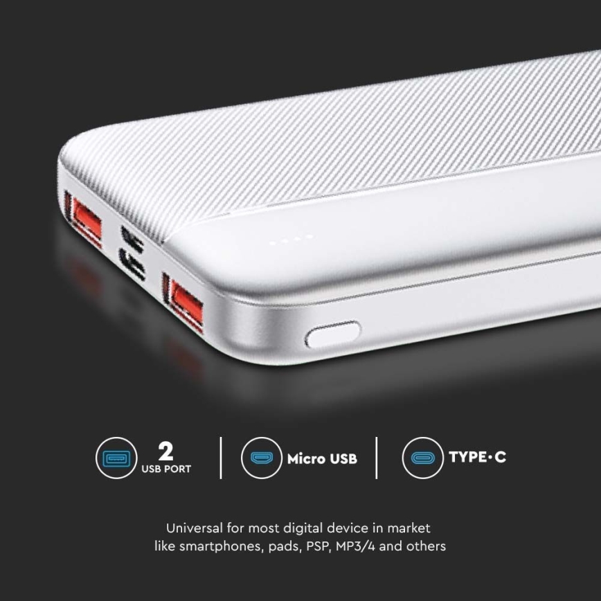 Power Bank Power Delivery 10000mAh/22,5W/5V argento