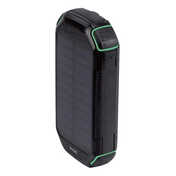 Power Bank solare con torcia elettrica Power Delivery 30000mAh/20W/5V nero